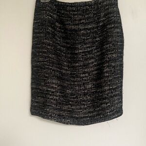 Premise Black Blue Cream Tan Tweed Knee-Length Pencil Skirt 6